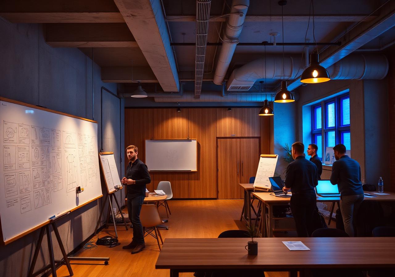 Founders working inside the incubation lab